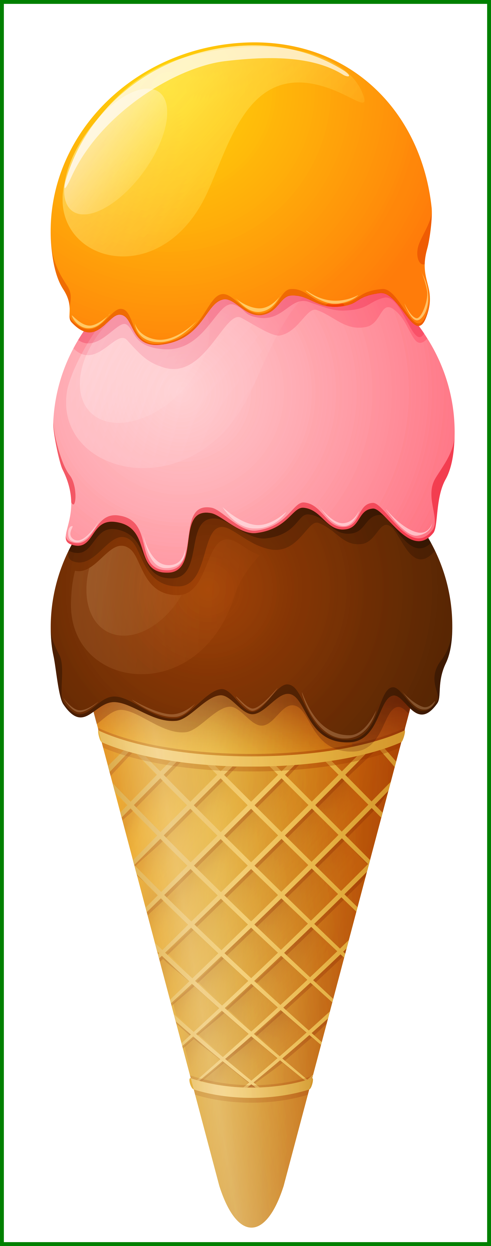 Fascinating Cake Clipart Clip Art Digital By Vipartvector - Ice Cream Cone Clip Art Png (1937x4912), Png Download
