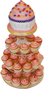 Birthday Cupcake Tower - Cupcake (310x420), Png Download
