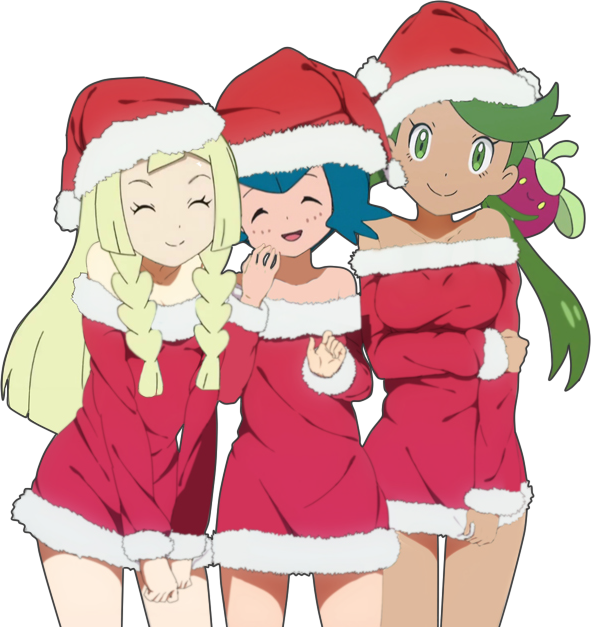 Pokémon Sun And Moon Pokémon Adventures Red Santa Claus - Pokemon Sun And Moon Christmas (591x627), Png Download