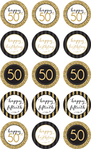 Happy 50th Birthday Cupcakes - Cupcake (500x500), Png Download