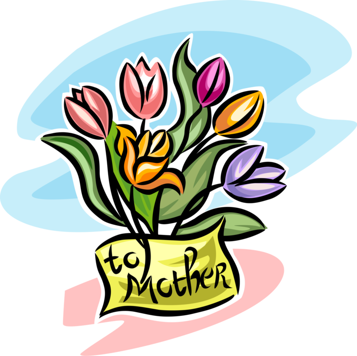 Tulip Flowers For Mother - Mother's Day Clip Art (702x700), Png Download