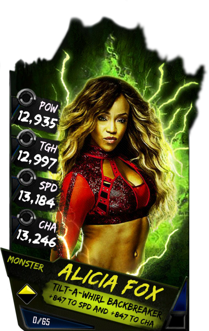 Aliciafox S4 17 Monster - Wwe Supercard Monster Cards (733x1158), Png Download