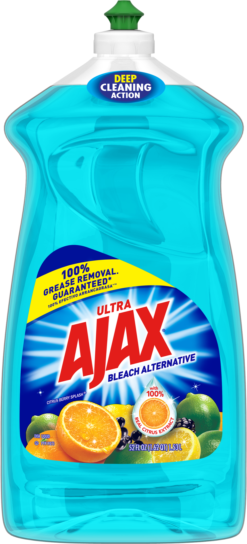Ajax Ultra Triple Action Liquid Dish Soap, Bleach Alternative (2000x2000), Png Download