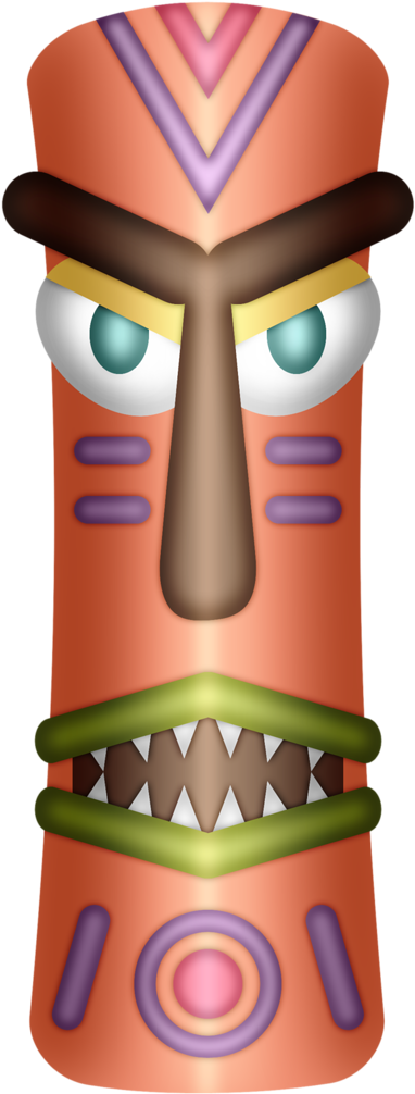 Hawaiian Aloha Tropical Moana Hawaiian, Hawaiian Crafts, - Mascaras Hawaianas En Png (400x1024), Png Download