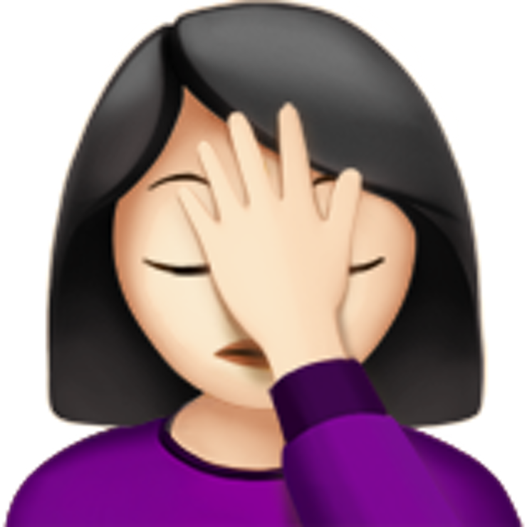 Pin By Cyndi Hahn On - Facepalm Emoji (740x740), Png Download