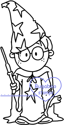 Wizard 6" = Harry Potter Harry With Hat Digital Stamp - Postage Stamp (288x504), Png Download