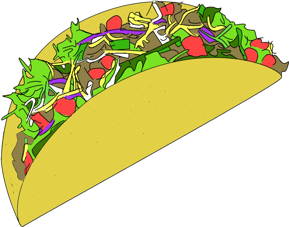 Tacos Clipart Transparent - Taco Art Png (759x600), Png Download