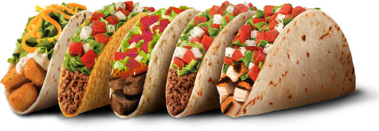 Vector Free Tacos Transparent Food Mexico - Taco Bell Food Png (920x370), Png Download