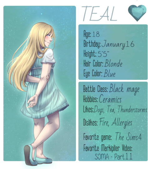 Meet Teal She's The Most Reserved And Quiet One Out - Markiplier Hearts And Heroes Fanart (500x553), Png Download