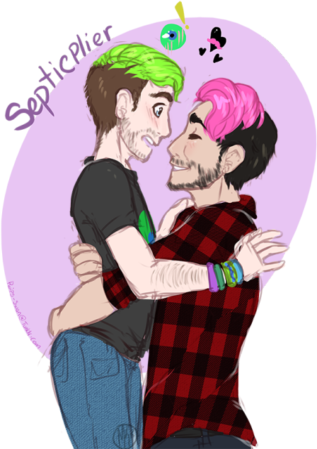 Therealjacksepticeye And Markiplier, You Two Must Now - Jacksepticeye And Markiplier Ship (500x654), Png Download
