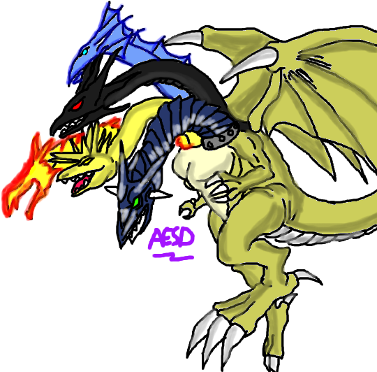 Five Headed God Dragon By Aesd On Deviantart Image - Five Headed Dragon Fanart (540x540), Png Download