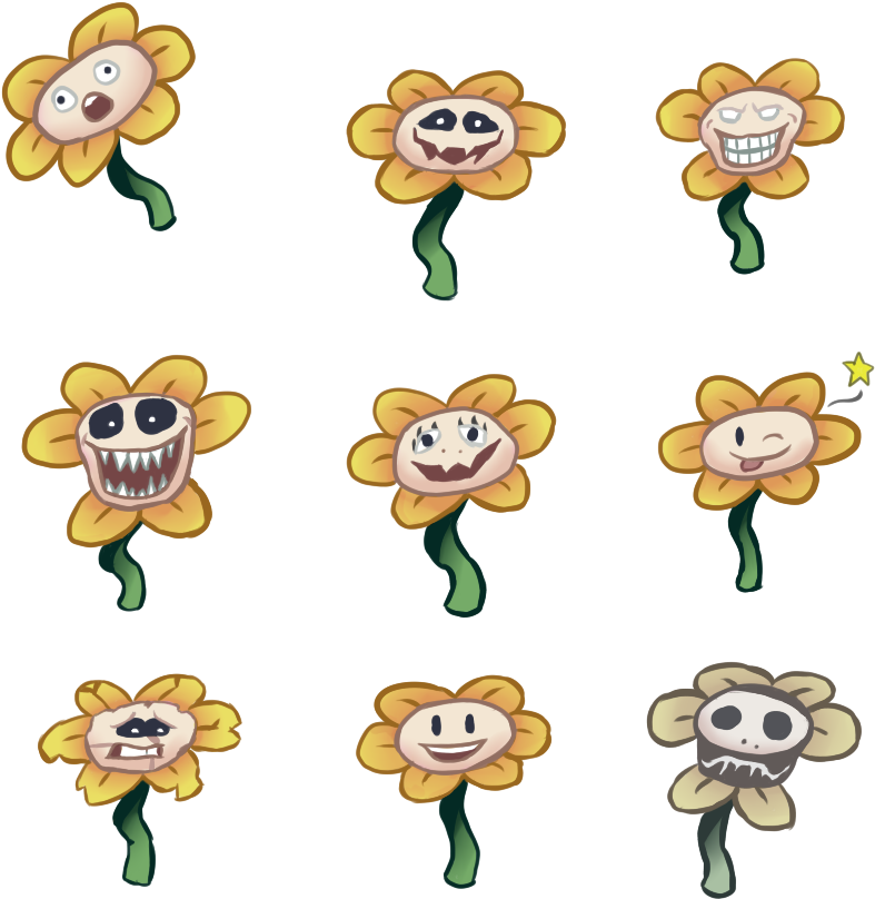 Flowey The Flower By Justabitofnothing On Deviantart - Flowey The Flower Drawings (849x859), Png Download