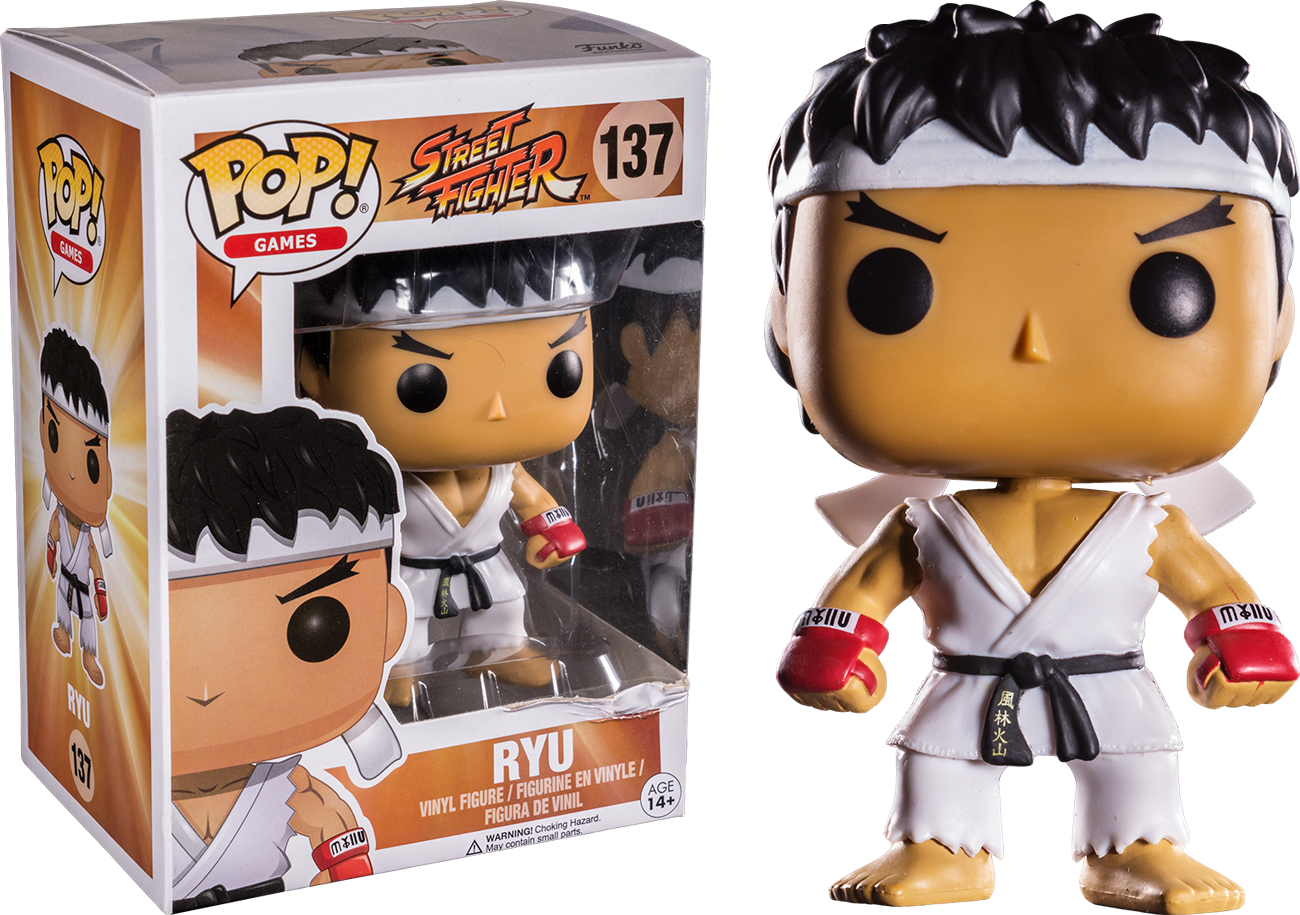 Street Fighter Ryu White Headband Pop Vinyl Figure - Figurine Pop Chun Li (1300x915), Png Download