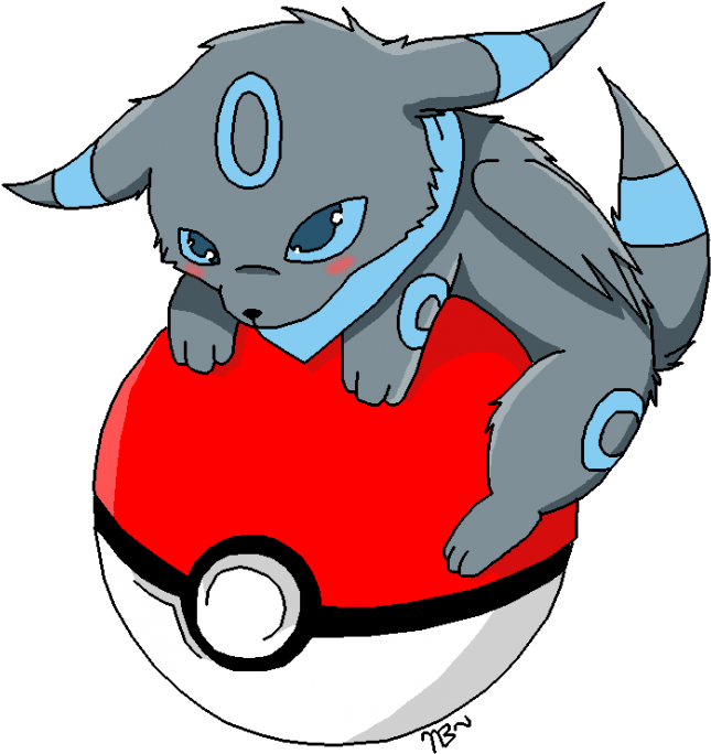 Nova Blue The Shiny Umbreon's Pokeball - Umbreon And Pokeball (852x800), Png Download