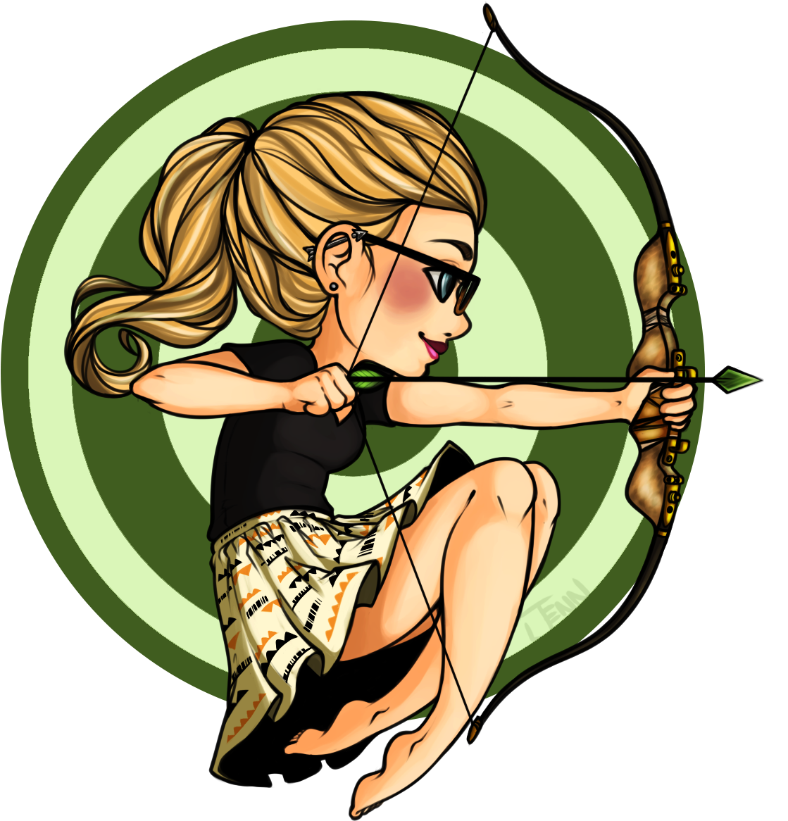 Felicity Smoak - Green Arrow - Cw - Fan Art - Bow - - Arrow Fan Art (1181x1248), Png Download