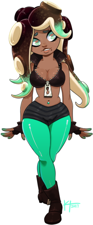Marina From Splatoon 2 I Love Her- Commission Info - Octo Girl Splatoon 2 (348x750), Png Download