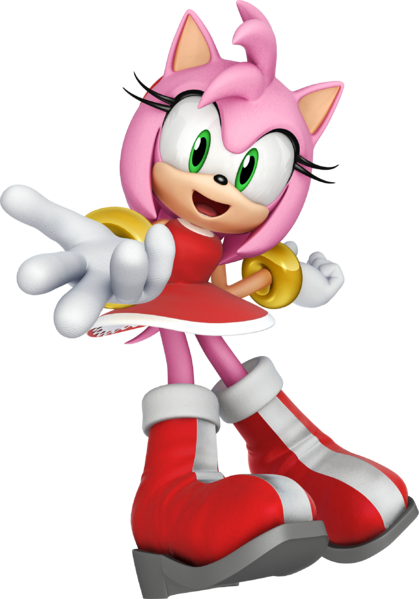 Amy Rose Vs Princess Peach And Princess Daisy - Amy Rose (419x599), Png Download