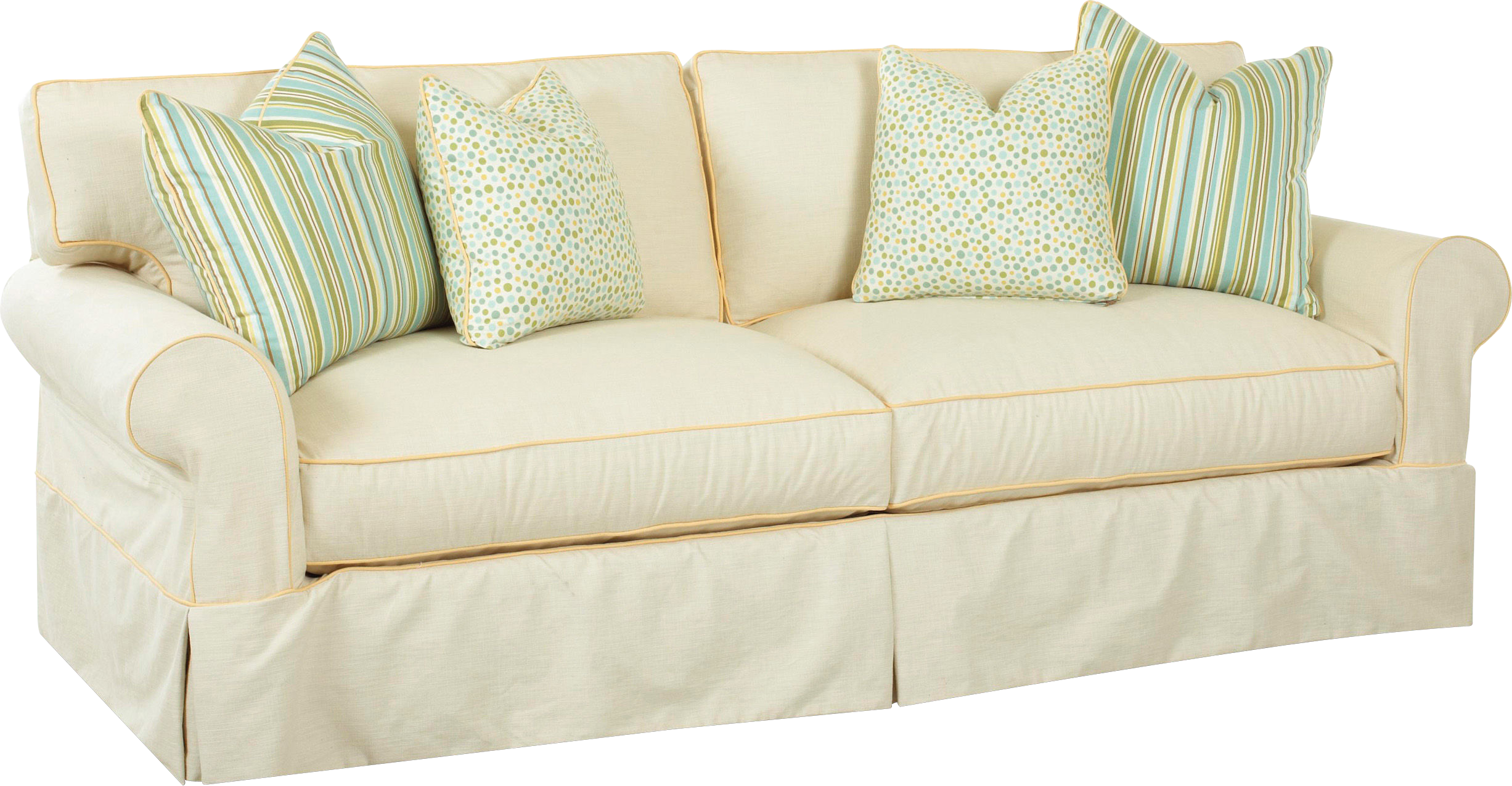 White Sofas, White Couches - Sofa Png (2453x1276), Png Download