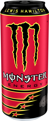 Lewis Hamilton Monster Drink (650x400), Png Download