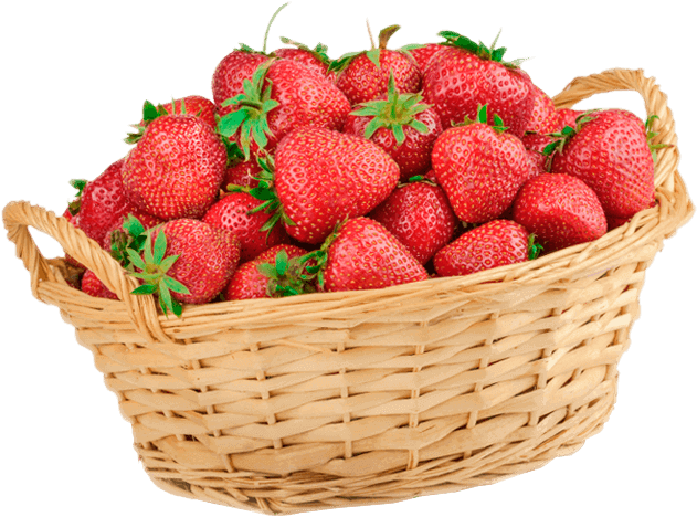Strawberries-home - Basket Full Of Strawberries Png (631x468), Png Download