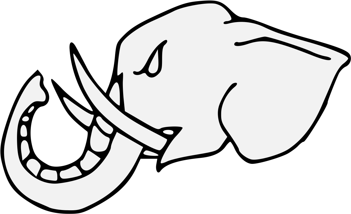 Elephant's Head Couped Close - Clip Art (1237x768), Png Download