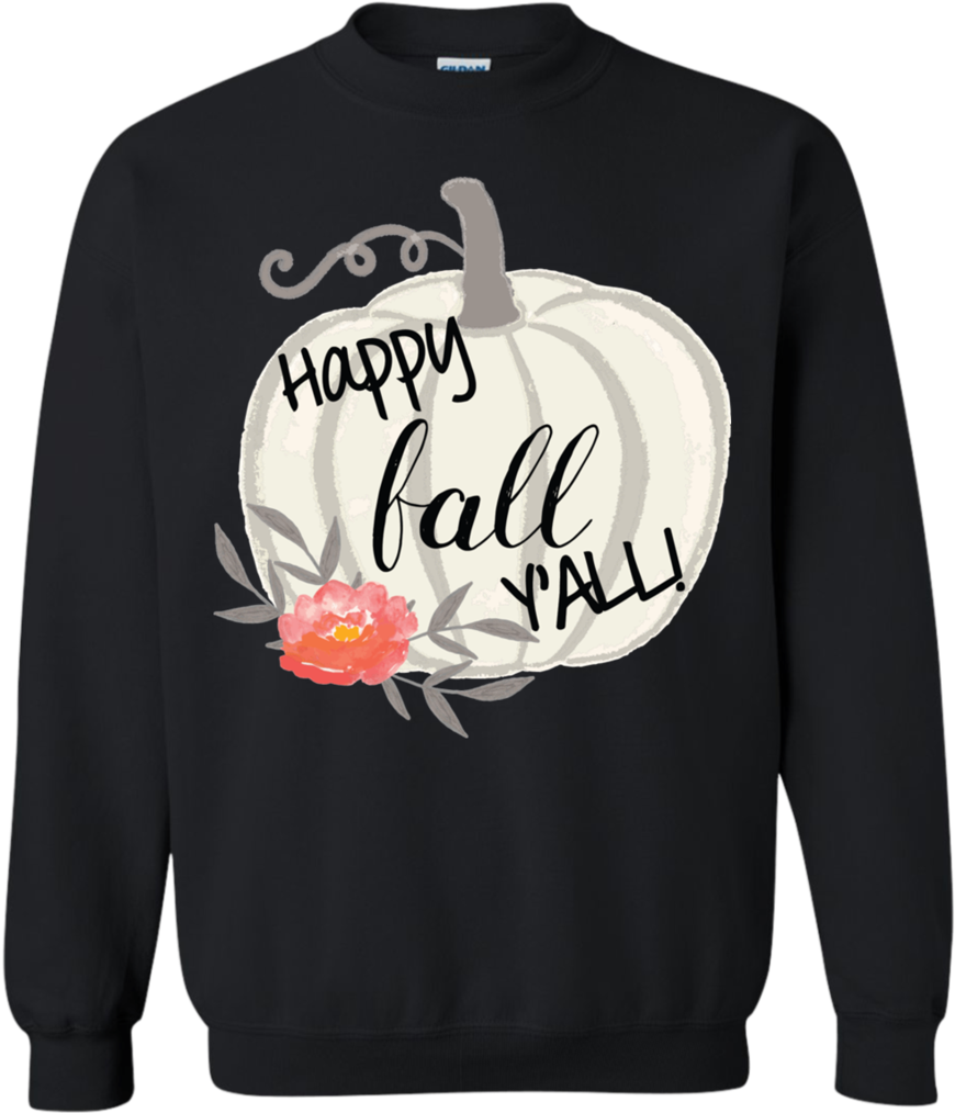 Happy Fall Y'all Watercolor Pumpkin Crewneck Sweatshirt - Yosemite Park T-shirts (1024x1024), Png Download