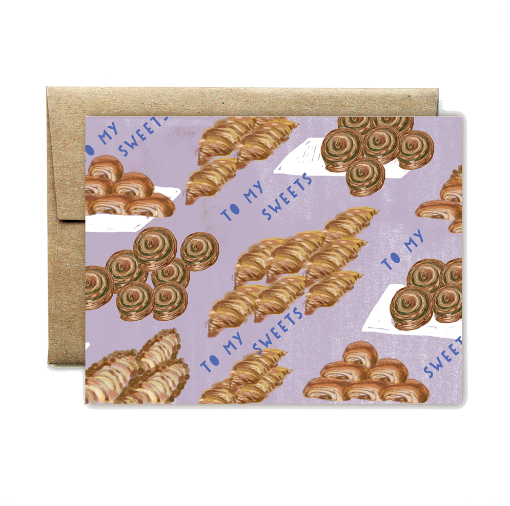 "to My Sweet" Purple Pastry Card - Challah (600x600), Png Download