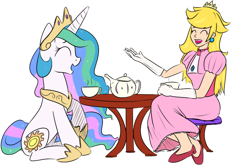 Crossover, Human, Nintendo, Princess Celestia, Princess - Cartoon (800x577), Png Download