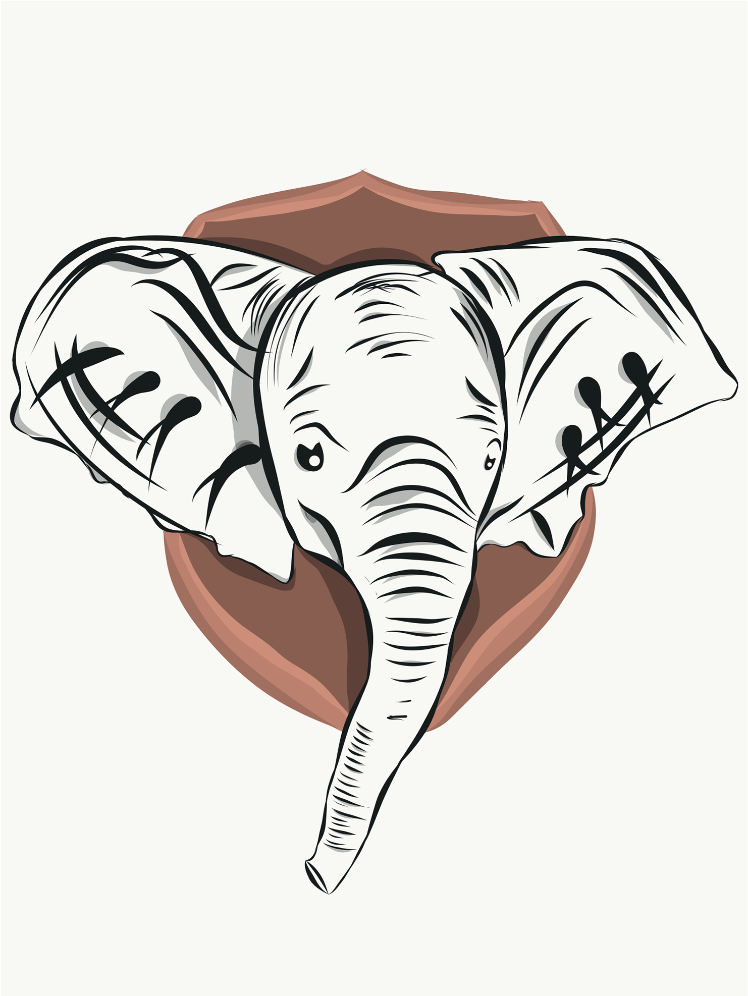 Mounted Elephant Head - Indian Elephant (1920x2559), Png Download