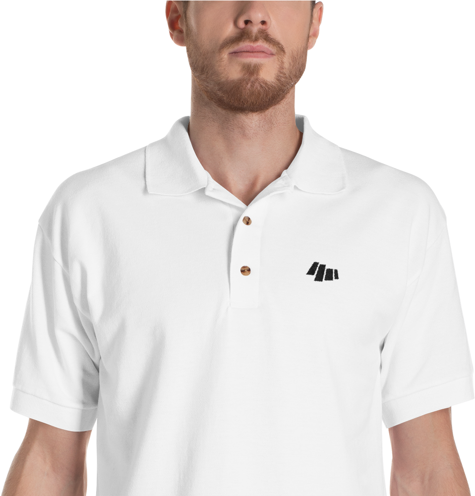Embroidered Polo Template Black Mockup Zoomed In Mens (1000x1000), Png Download