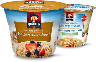 Quaker Instant Oatmeal, Maple & Brown Sugar - 1.69 (492x284), Png Download