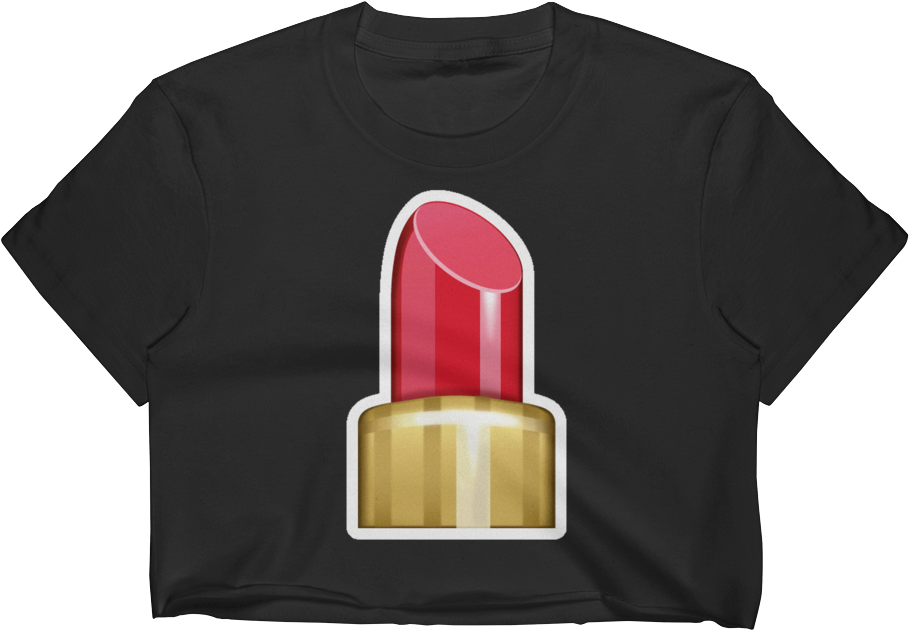 Emoji Crop Top T Shirt - Lipstick (1000x1000), Png Download