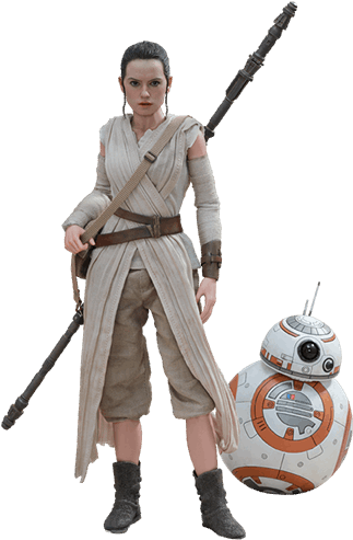 Rey Star Wars Png Png Royalty Free Stock - Hot Toys Star Wars The Force Awakens Rey And Bb-8 1:6 (480x732), Png Download