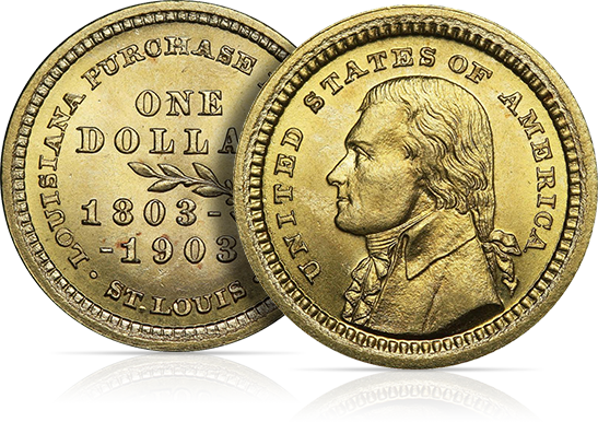 The 1903 Louisiana Purchase Exposition Dollar Was Struck - Dollar Coin (547x386), Png Download