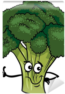 Funny Broccoli Vegetable Cartoon Illustration Wall - Funny Broccoli (400x400), Png Download
