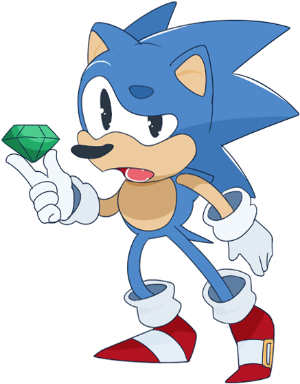 Classic Sonic - Art (505x592), Png Download
