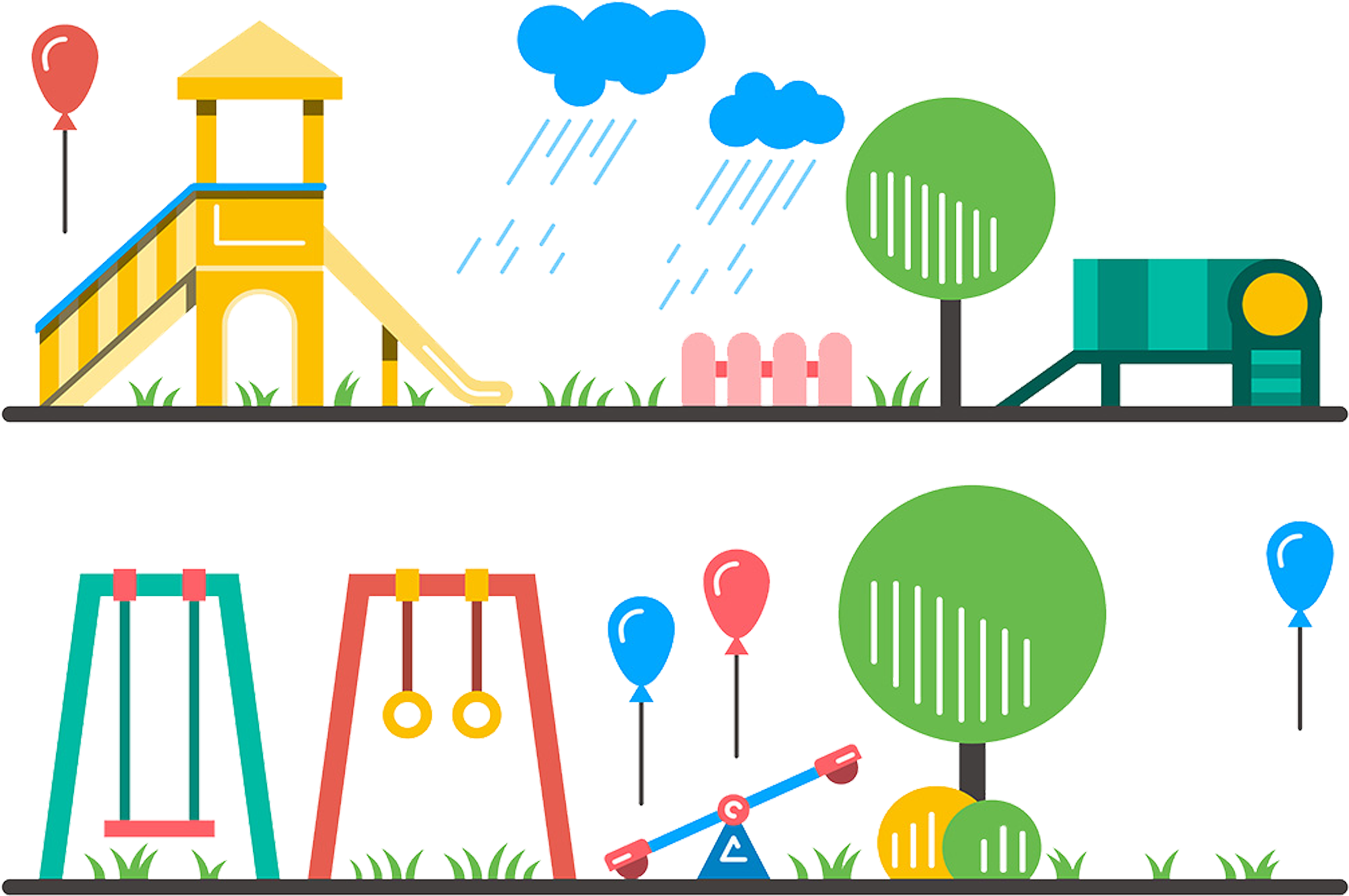 Schoolyard Playground Child Drawing (2362x2362), Png Download