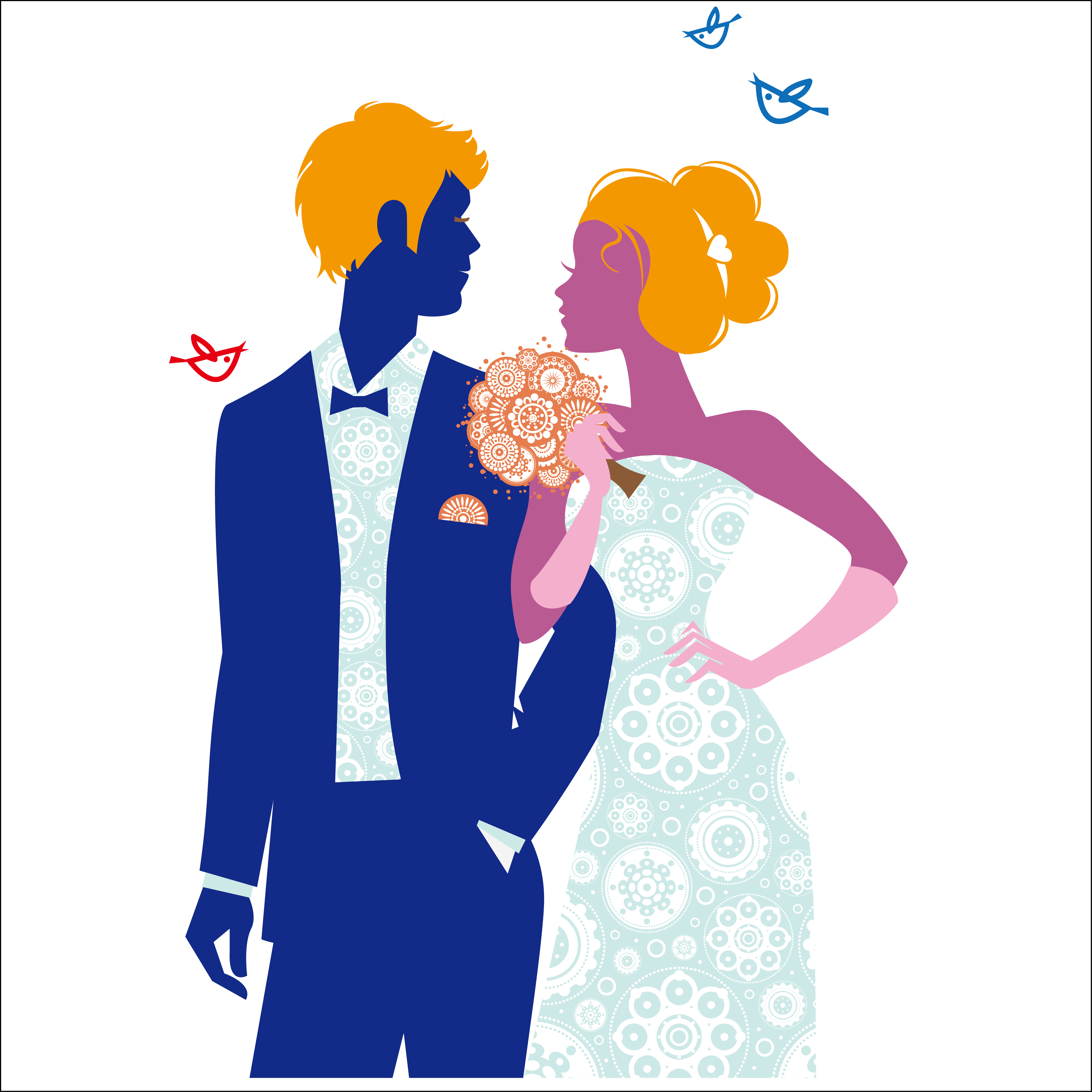 Wedding Invitation Bride Marriage Boyfriend Drawing (4171x4171), Png Download