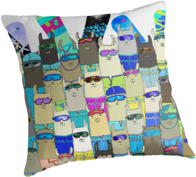 Llamas And Alpacas In Their Natural Habitat Of Snowboarding& - Redbubble Snow? No Prob-llama Alpaca My Board Legging (875x875), Png Download