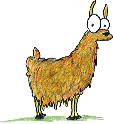 Llama - Cartoon Llama (385x420), Png Download