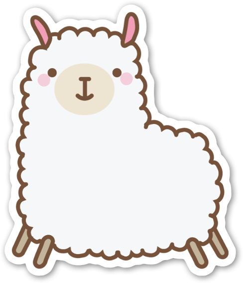 Cute Llama Sticker - 返品可 レビューで次回2000円オフ 付箋紙 透ける喫茶付箋 ホットケーキ 20枚入 Dft-a03 (519x600), Png Download