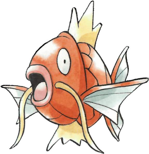 #magikarp From The Official Artwork Set For #pokemon - Magikarp Ken Sugimori (581x600), Png Download