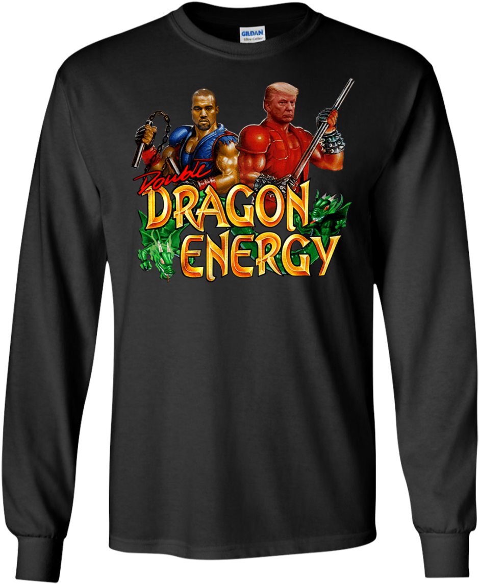 Kanye West & Donald Trump Double Dragon Energy Long - Tee Shirt Adidas Uchiha (1155x1155), Png Download