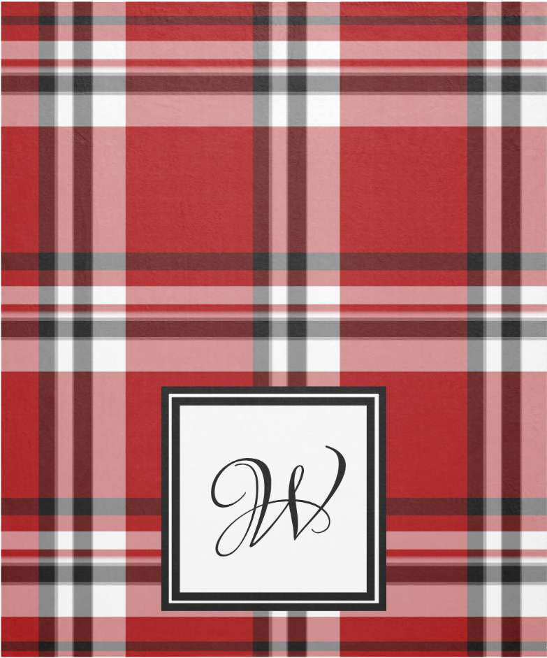 Red Classic Plaid Monogram Fleece Blanket - Dream Is A Wish Your (1106x1106), Png Download