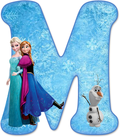 Alfabeto De Ana, Elsa Y Olaf De Frozen - Letras De Frozen Abecedario (385x438), Png Download