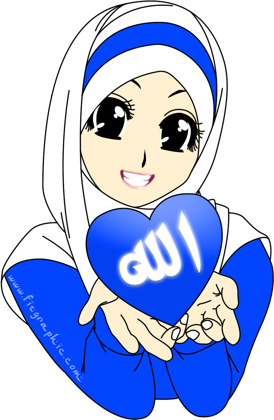 Muslimah Cartoon - Cartoon Hijab (1000x1600), Png Download