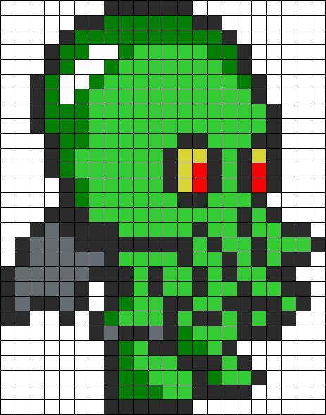 Cthulhu Perler Bead Pattern / Bead Sprite - Central City Brewing Co Ltd (463x589), Png Download