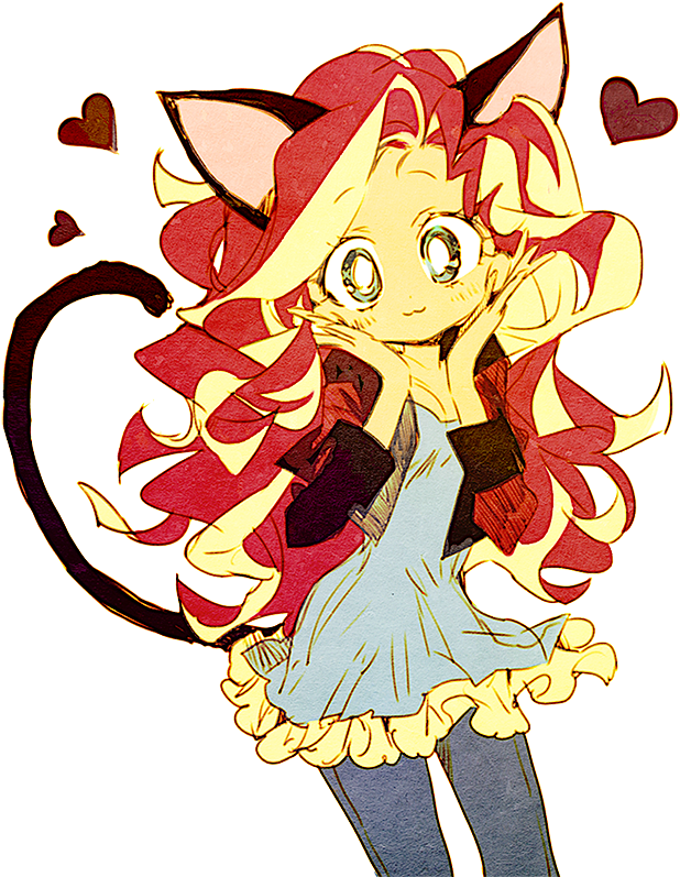 3, Adorable Face, Artist - My Little Pony Sunset Shimmer Cat (660x843), Png Download