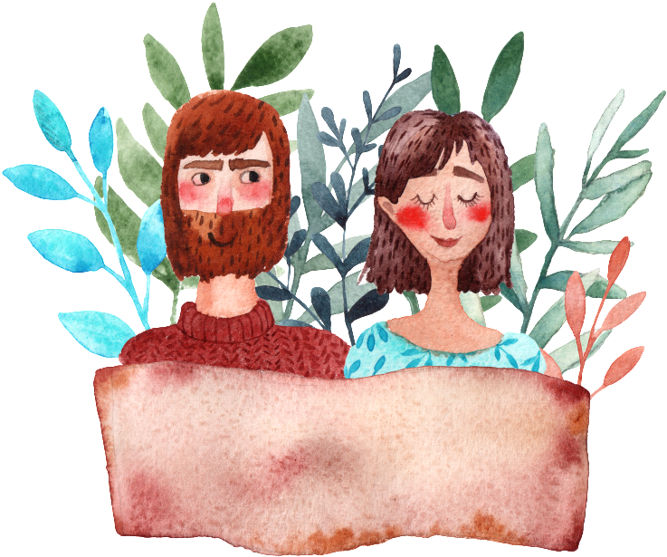 A Hand-painted Man And A Woman Take A Photo Of Png - Figurine (1024x1024), Png Download