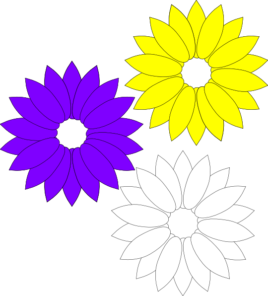 How To Set Use Purple Yellow Flowers Clipart (540x596), Png Download